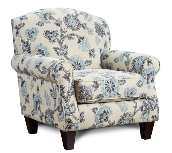 Fusion Catalina Linen Maya Indigo Accent Chair - Vibrant Floral Design, Durable Build, Stylish Comfort Multi 57% Polyester,32% Viscose,11% Linen 532 Maya Indigo Accent Chair