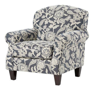 Fusion Awesome Farmhouse Indigo Accent Chair With Reversible Cushion And Stain-resistant Fabric For Durability Indigo,White Ws,100% Polypropylene 532 Sophie Indigo Accent Chair