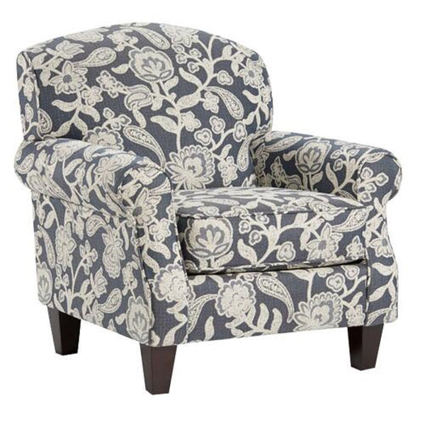 Fusion Awesome Farmhouse Indigo Accent Chair With Reversible Cushion And Stain-resistant Fabric For Durability Indigo,White Ws,100% Polypropylene 532 Sophie Indigo Accent Chair
