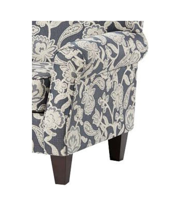 Fusion Awesome Farmhouse Indigo Accent Chair With Reversible Cushion And Stain-resistant Fabric For Durability Indigo,White Ws,100% Polypropylene 532 Sophie Indigo Accent Chair