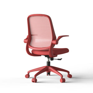 English Elm Ergonomic Mesh Back Task Chair with Flip Armrests High Density Foam Seat 500lb Capacity Red W5280P464459