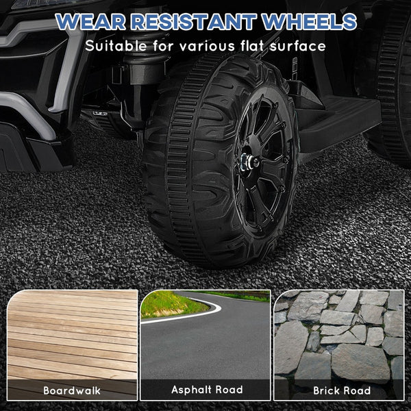 English Elm Qaba 6v Battery Powered Kids Atv Ride on Four Wheeler with Music Ages 2 to 6 Black W2225P249799