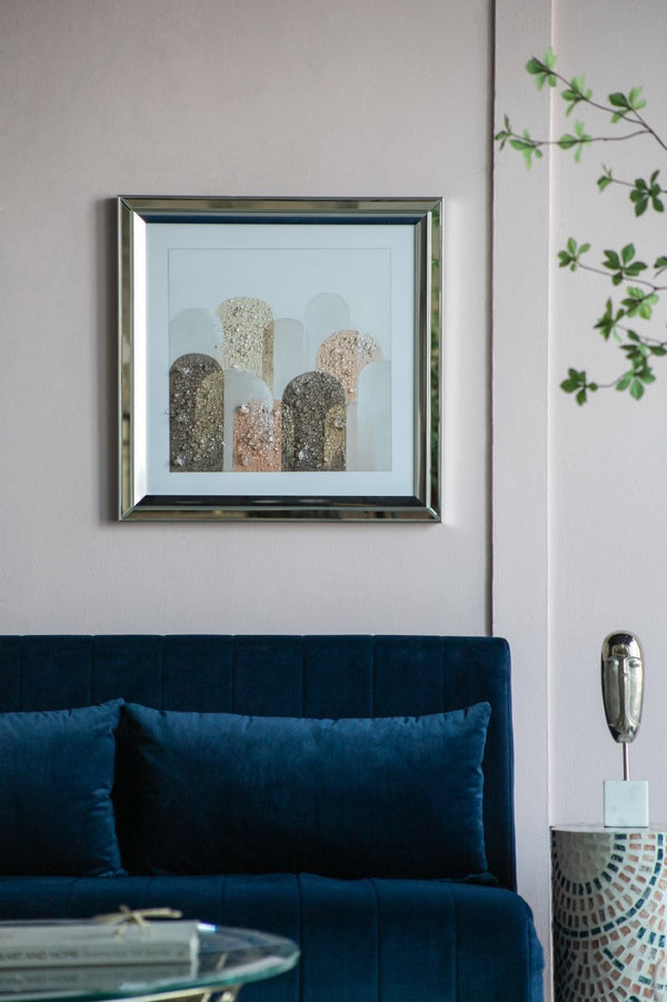 English Elm S/2 Kaiden Crystal Mirror Framed Wall Art - Striking Night & Day Design On Golden Background W2078P318309-GIGA