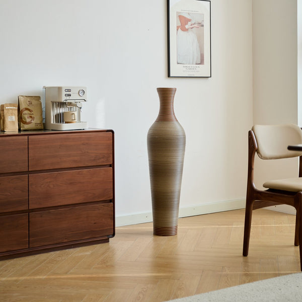 English Elm 39-Inch-Tall PVC Floor Vase Grey – 41" Elegant Modern Decorative Tall Freestanding Accent for Home W2796P193945