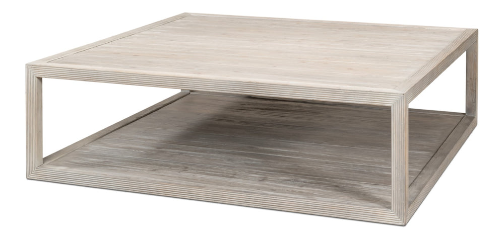 Sarreid Camden Bungalow Cocktail Table - Stylish Grey Thorne Pine Finish For Modern Living Room Decor Grey  53300