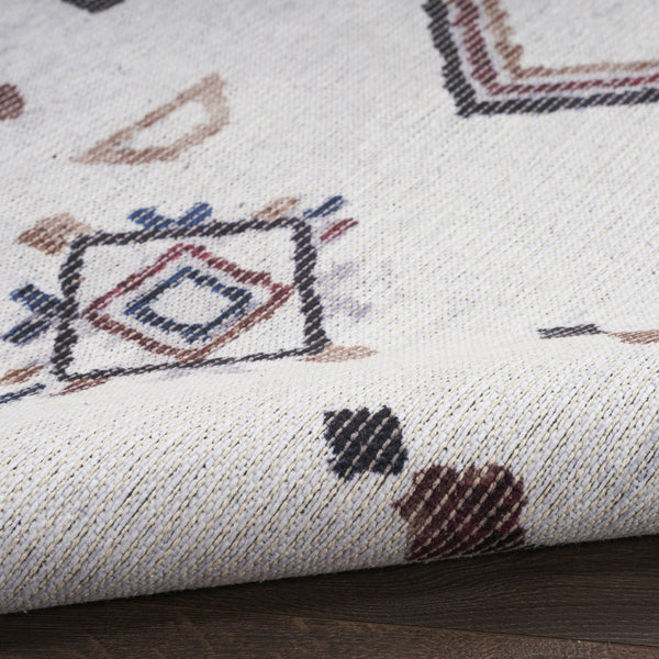 Homeroots 9' X 12' Gray And Brown Geometric Power Loom Washable Area Rug  Cotton Blend 533000