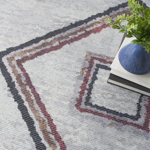 Homeroots 9' X 12' Gray And Brown Geometric Power Loom Washable Area Rug  Cotton Blend 533000