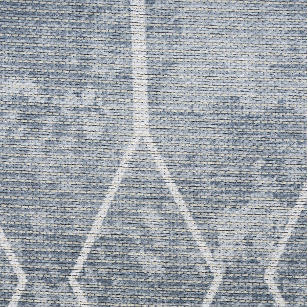 Homeroots 10' Blue And Gray Geometric Power Loom Washable Runner Rug  Cotton Blend 533002