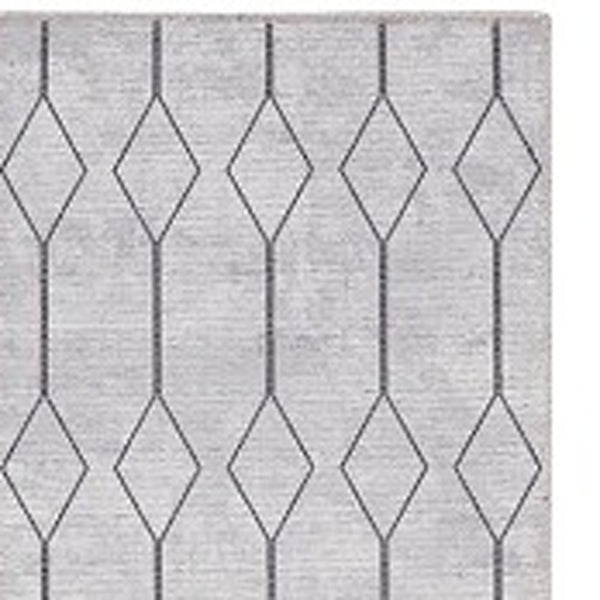 Homeroots 10' Runner Cream Geometric Power Loom Washable Runner Rug  Cotton Blend 533003