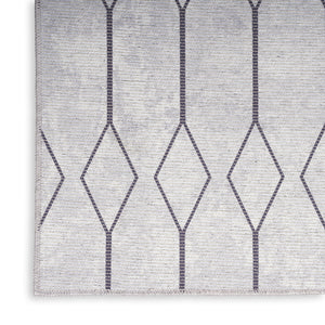 Homeroots 10' Runner Cream Geometric Power Loom Washable Runner Rug  Cotton Blend 533003