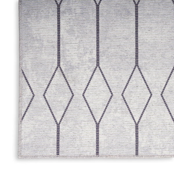 Homeroots 10' Runner Cream Geometric Power Loom Washable Runner Rug  Cotton Blend 533003