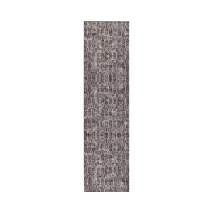 Homeroots 10' Runner Brown Geometric Power Loom Washable Runner Rug  Cotton Blend 533004