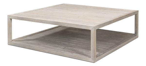 Sarreid Camden Bungalow Cocktail Table - Stylish Grey Thorne Pine Finish For Modern Living Room Decor Grey  53300