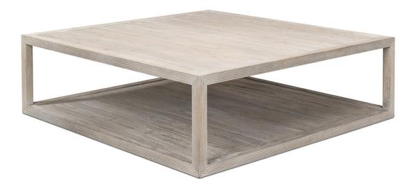 Sarreid Camden Bungalow Cocktail Table - Stylish Grey Thorne Pine Finish For Modern Living Room Decor Grey  53300