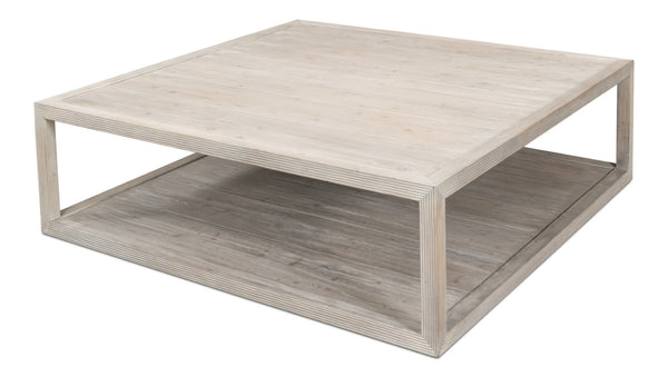 Sarreid Camden Bungalow Cocktail Table - Stylish Grey Thorne Pine Finish For Modern Living Room Decor Grey  53300