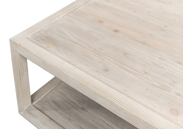 Sarreid Camden Bungalow Cocktail Table - Stylish Grey Thorne Pine Finish For Modern Living Room Decor Grey  53300