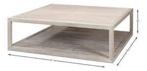 Sarreid Camden Bungalow Cocktail Table - Stylish Grey Thorne Pine Finish For Modern Living Room Decor Grey  53300