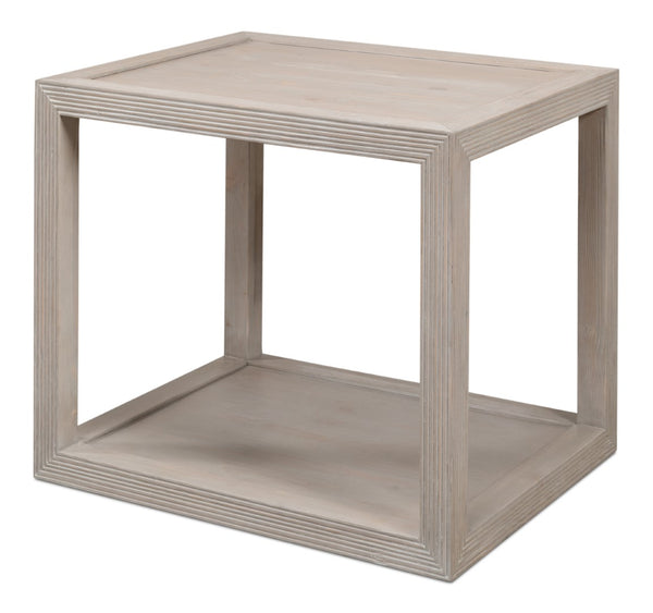 Sarreid Camden Side Table - Stylish Grey Thorne Finish, Durable Pine Design For Modern Living Spaces Grey  53301