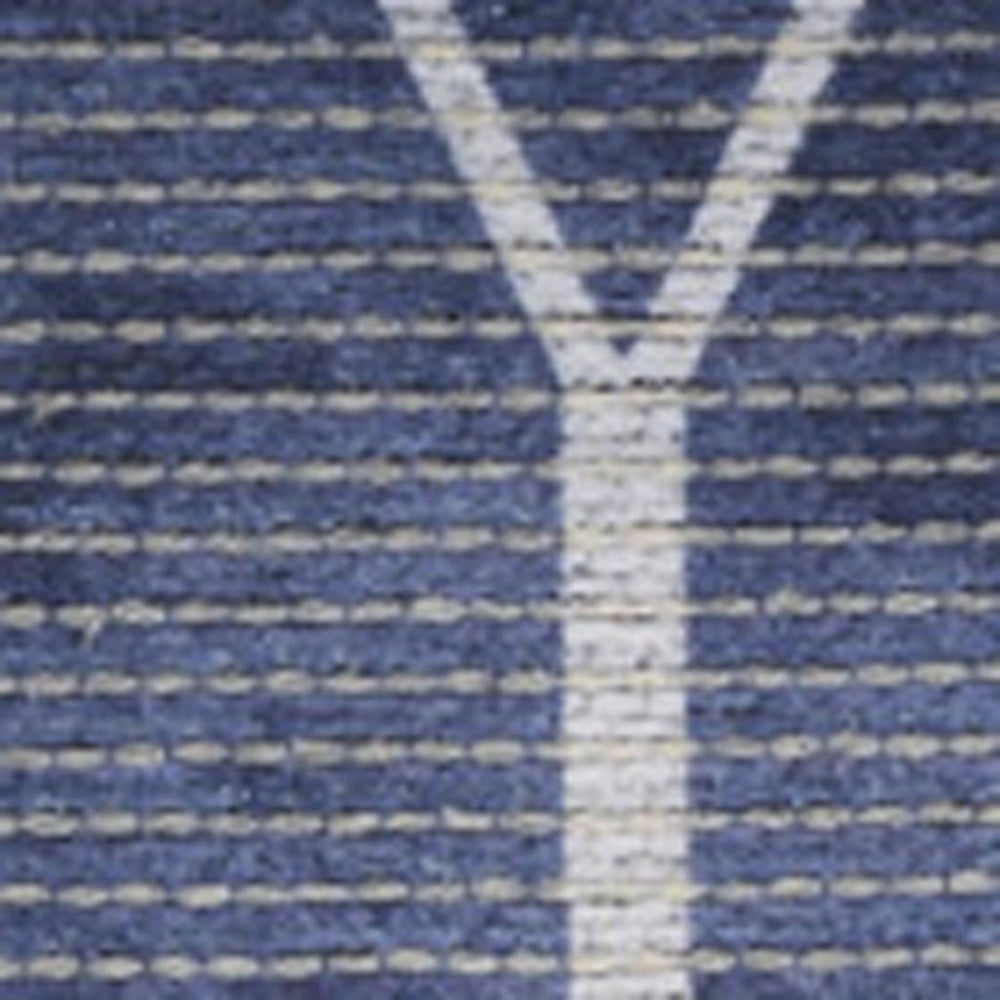 HomeRoots 5' Blue and Ivory Geometric Area Rug - Modern Power Loomed Design, Durable & Easy Care for Your Home 5' X 8' 533011