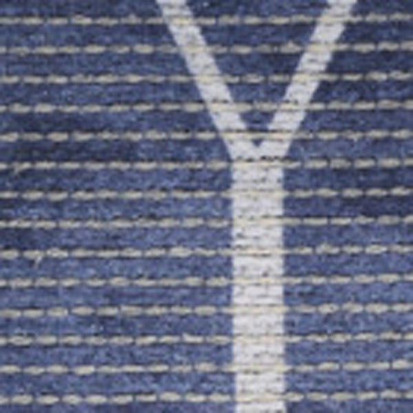 HomeRoots 5' Blue and Ivory Geometric Area Rug - Modern Power Loomed Design, Durable & Easy Care for Your Home 5' X 8' 533011