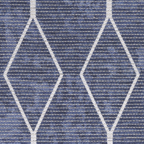 HomeRoots 5' Blue and Ivory Geometric Area Rug - Modern Power Loomed Design, Durable & Easy Care for Your Home 5' X 8' 533011