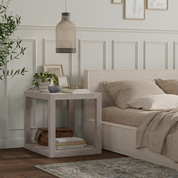 Sarreid Camden Side Table - Stylish Grey Thorne Finish, Durable Pine Design For Modern Living Spaces Grey  53301