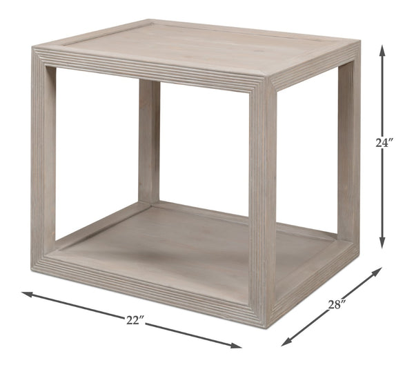 Sarreid Camden Side Table - Stylish Grey Thorne Finish, Durable Pine Design For Modern Living Spaces Grey  53301