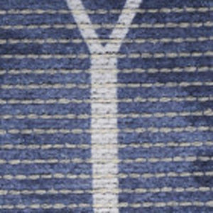 HomeRoots 5' Blue and Ivory Geometric Area Rug - Modern Power Loomed Design, Durable & Easy Care for Your Home 6' X 9' 533021
