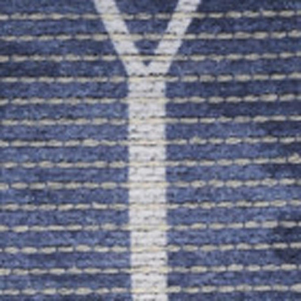 HomeRoots 5' Blue and Ivory Geometric Area Rug - Modern Power Loomed Design, Durable & Easy Care for Your Home 6' X 9' 533021
