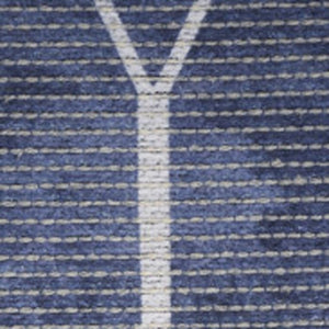 HomeRoots 5' Blue and Ivory Geometric Area Rug - Modern Power Loomed Design, Durable & Easy Care for Your Home 6' X 9' 533021