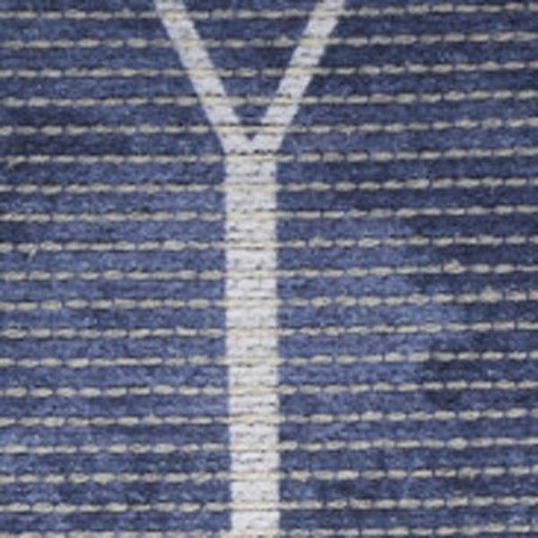 HomeRoots 5' Blue and Ivory Geometric Area Rug - Modern Power Loomed Design, Durable & Easy Care for Your Home 6' X 9' 533021