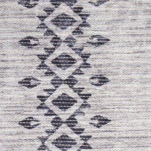 Homeroots 8' X 10' Gray And Ivory Geometric Power Loom Washable Area Rug  Cotton Blend 533037