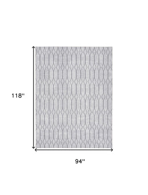 Homeroots 8' X 10' Ivory And Gray Geometric Power Loom Washable Area Rug  Cotton Blend 533041