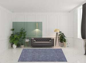 HomeRoots 5' Blue and Ivory Geometric Area Rug - Modern Power Loomed Design, Durable & Easy Care for Your Home 8' X 10' 533045