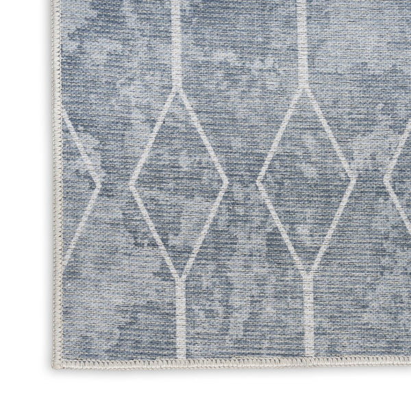 HomeRoots 9' Contemporary Blue and Gray Geometric Power Loom Area Rug - Stylish, Machine Washable, Easy Care 9' X 12' 533051