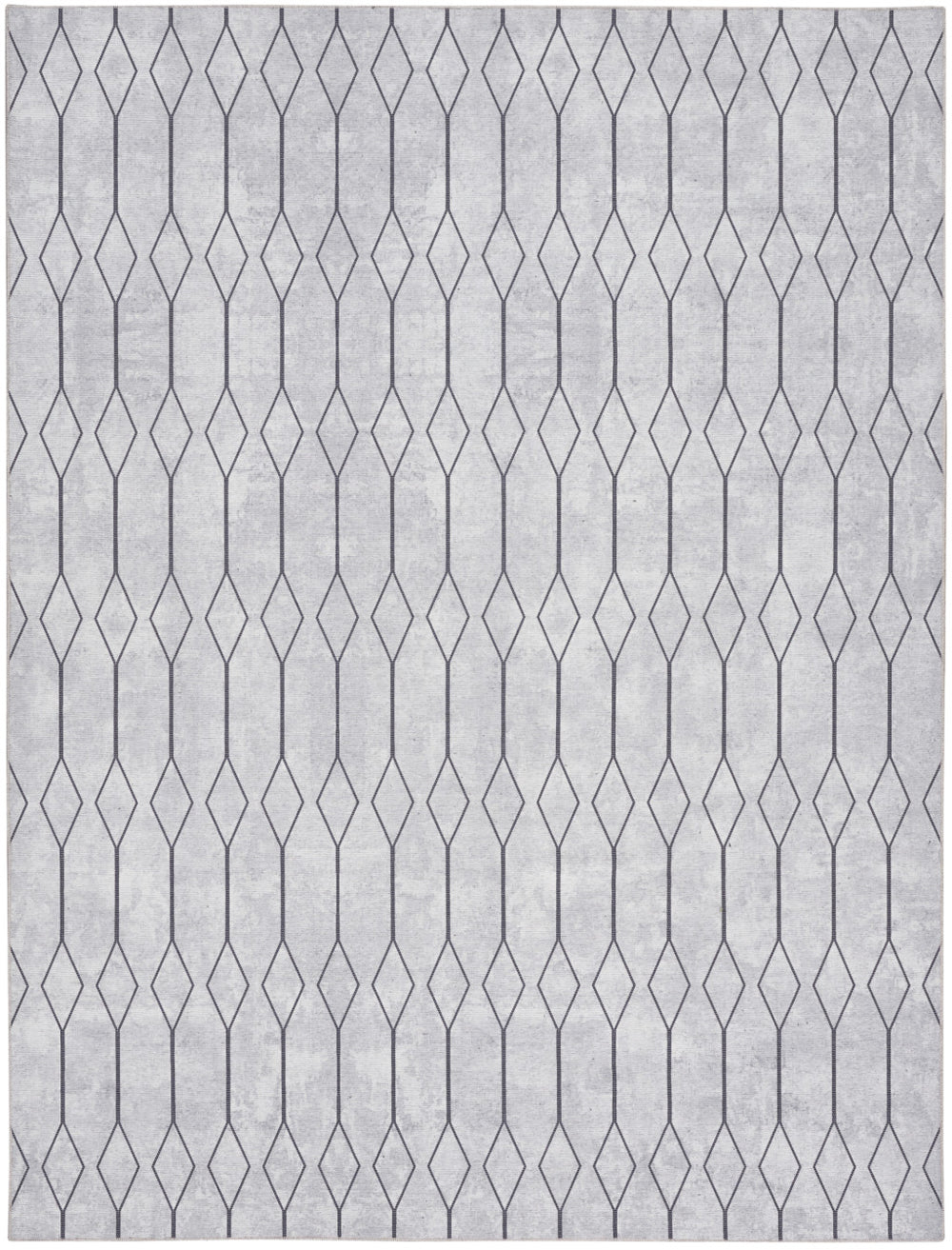 Homeroots 9' X 12' Ivory And Gray Geometric Power Loom Washable Area Rug  Cotton Blend 533053