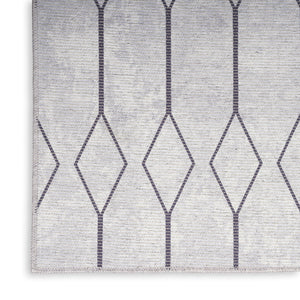 HomeRoots 9' Ivory and Gray Geometric Power Loomed Area Rug - Modern, Washable Design for Any Room Decor 9' X 12' 533053