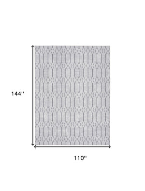 Homeroots 9' X 12' Ivory And Gray Geometric Power Loom Washable Area Rug  Cotton Blend 533053