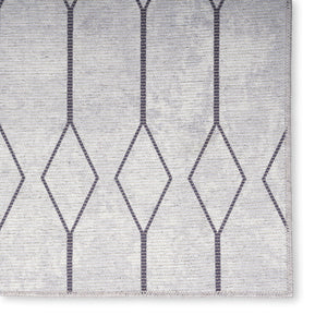 HomeRoots 9' Ivory and Gray Geometric Power Loomed Area Rug - Modern, Washable Design for Any Room Decor 9' X 12' 533053