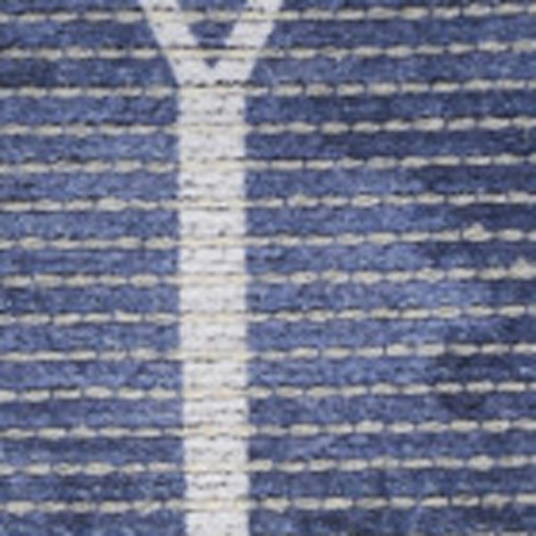 HomeRoots 5' Blue and Ivory Geometric Area Rug - Modern Power Loomed Design, Durable & Easy Care for Your Home 9' X 12' 533057