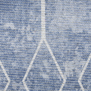HomeRoots 9' Modern Geometric Blue and Beige Area Rug - Durable, Machine Washable for Easy Care and Style 9' X 12' 533059