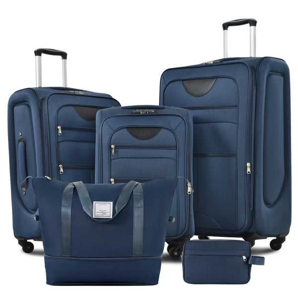English Elm Softside Expandable Spinner Luggage Set with Tsa Lock Duffel Polyester Travel Dark Blue N732P201004M