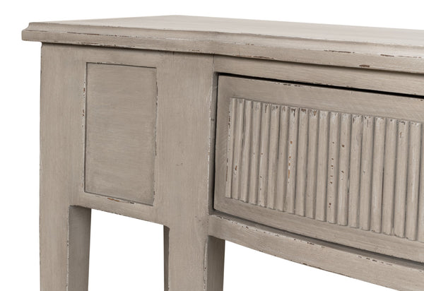 Sarreid Madora Stylish Bungalow Console Table In Elegant Grey Finish, Premium Beechwood Design For Chic Spaces Grey  53308