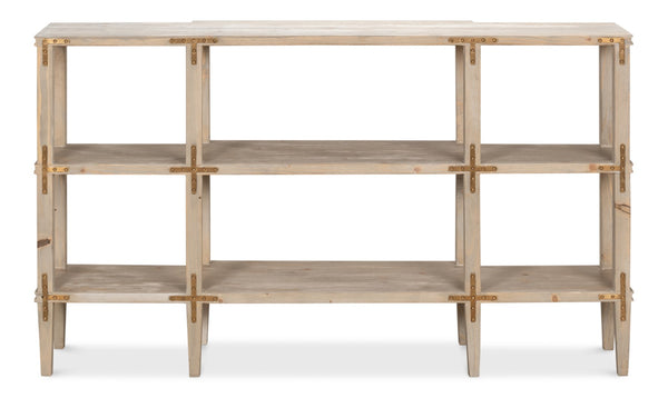 Sarreid Grange Elegant Beechwood Console In Grey Thorne Finish – Stylish Storage For Any Space Grey  53309