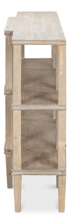 Sarreid Grange Elegant Beechwood Console In Grey Thorne Finish – Stylish Storage For Any Space Grey  53309