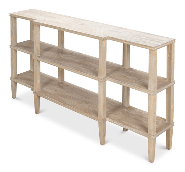 Sarreid Grange Elegant Beechwood Console In Grey Thorne Finish – Stylish Storage For Any Space Grey  53309