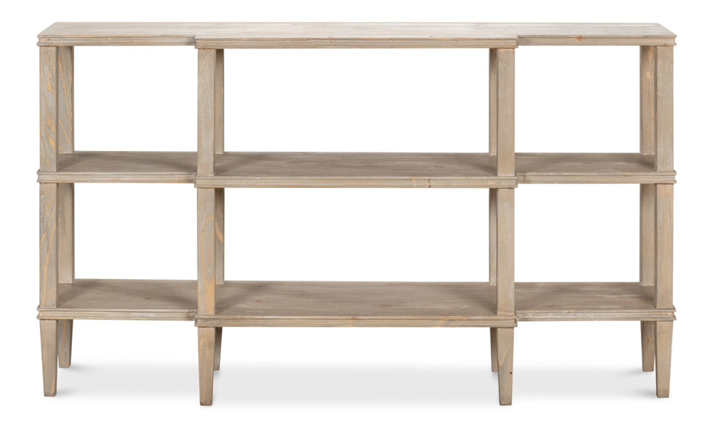 Sarreid Grange Elegant Beechwood Console In Grey Thorne Finish – Stylish Storage For Any Space Grey  53309