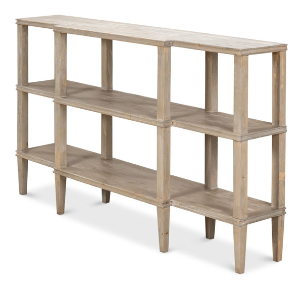 Sarreid Grange Elegant Beechwood Console In Grey Thorne Finish – Stylish Storage For Any Space Grey  53309