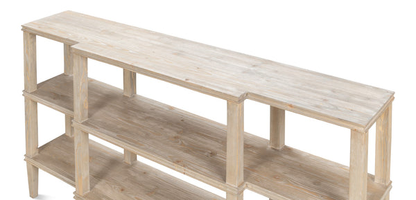 Sarreid Grange Elegant Beechwood Console In Grey Thorne Finish – Stylish Storage For Any Space Grey  53309