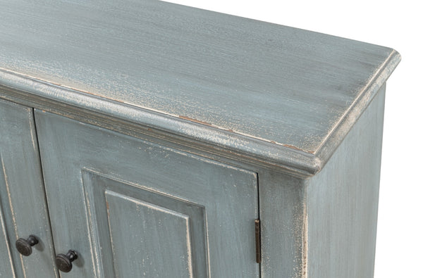 Sarreid San Marco Bungalow Credenza - Stunning Blue/Grey Finish In Durable Russian Pine For Stylish Storage Blue  53311